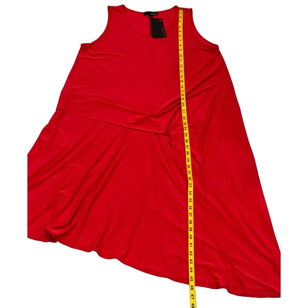 Sun Kim‎ Palm Beach Maxi Sleeveless Dress Size L Red Lagenlook NWT USA Made